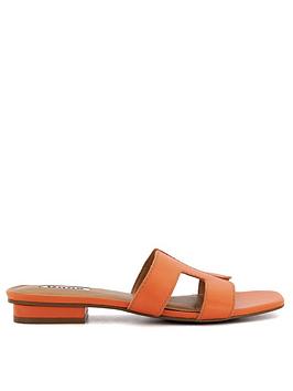 dune london loupe orange smart slider sandals