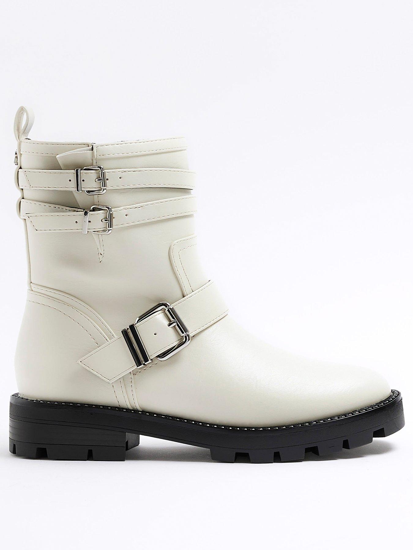 Womens biker hot sale boots river island