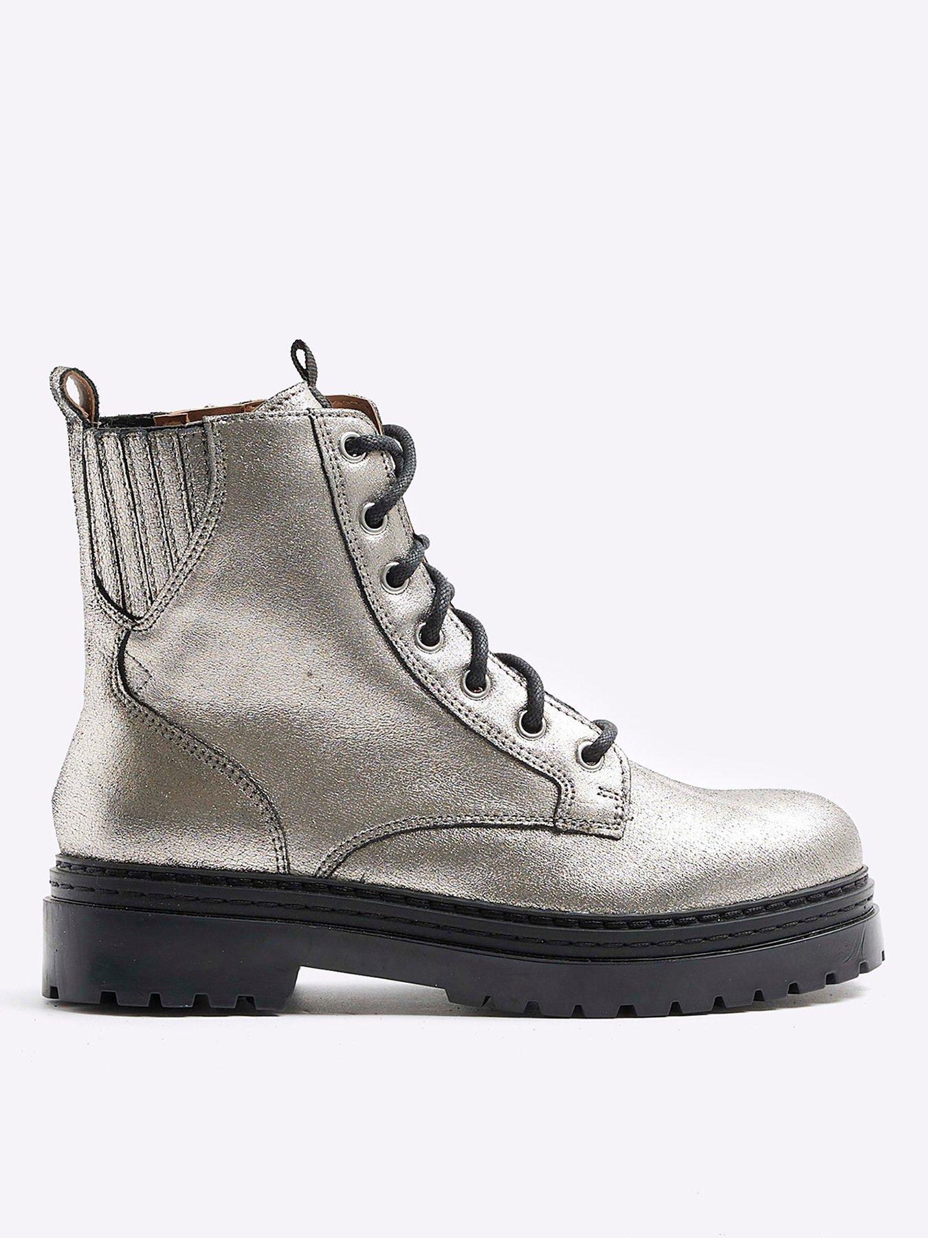 Rubber lace up boots sale