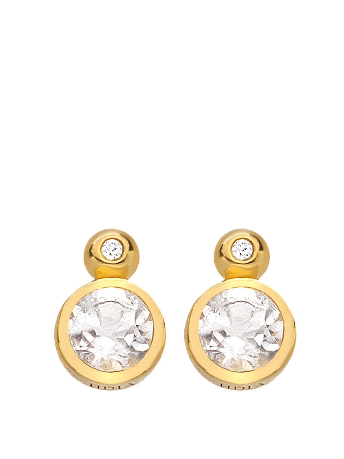 Product photograph of Hot Diamonds Hdxgem Droplet Earrings - White Topaz from very.co.uk