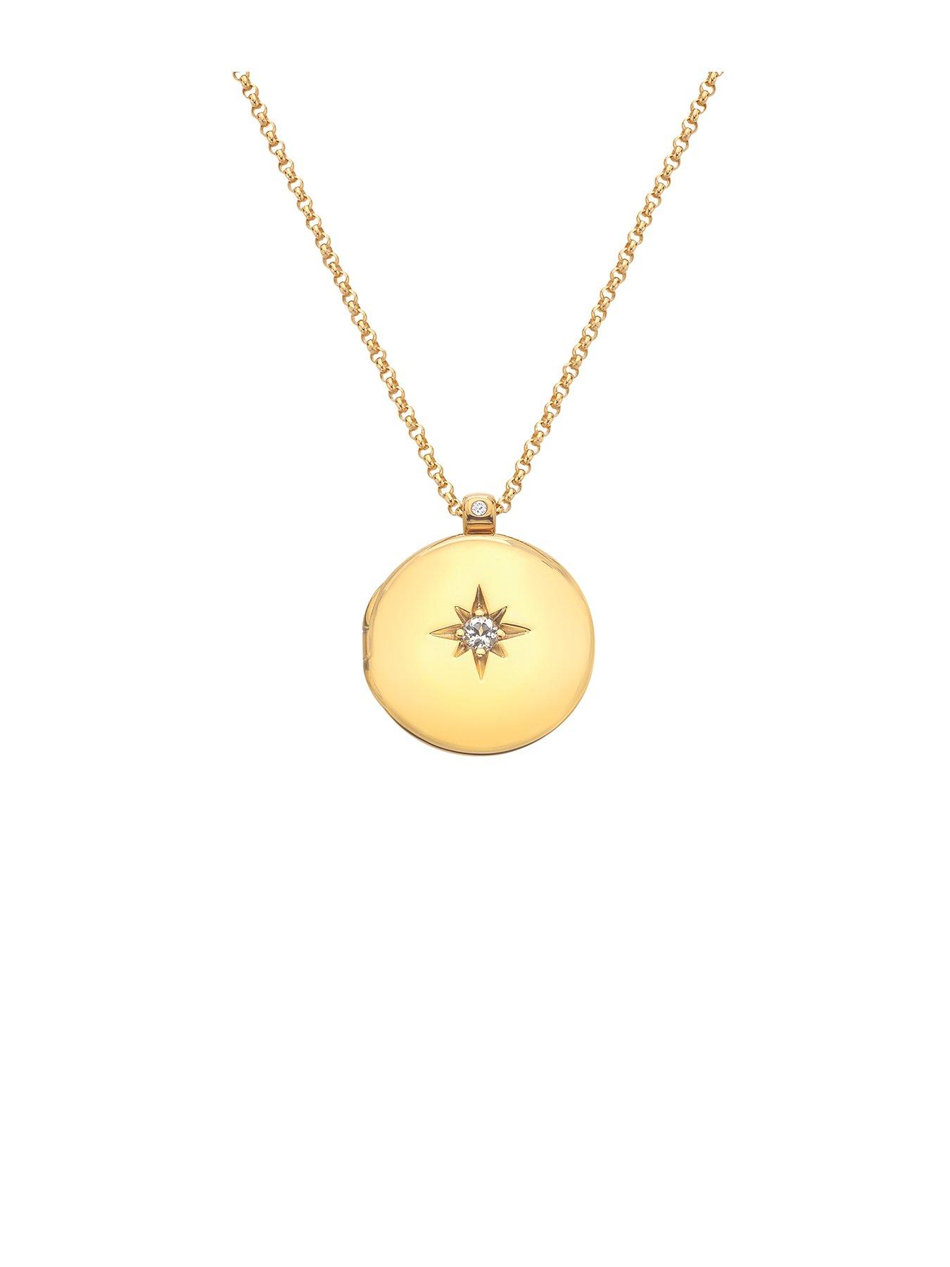 Product photograph of Hot Diamonds Hdxgem Starburst Locket - White Topaz from very.co.uk