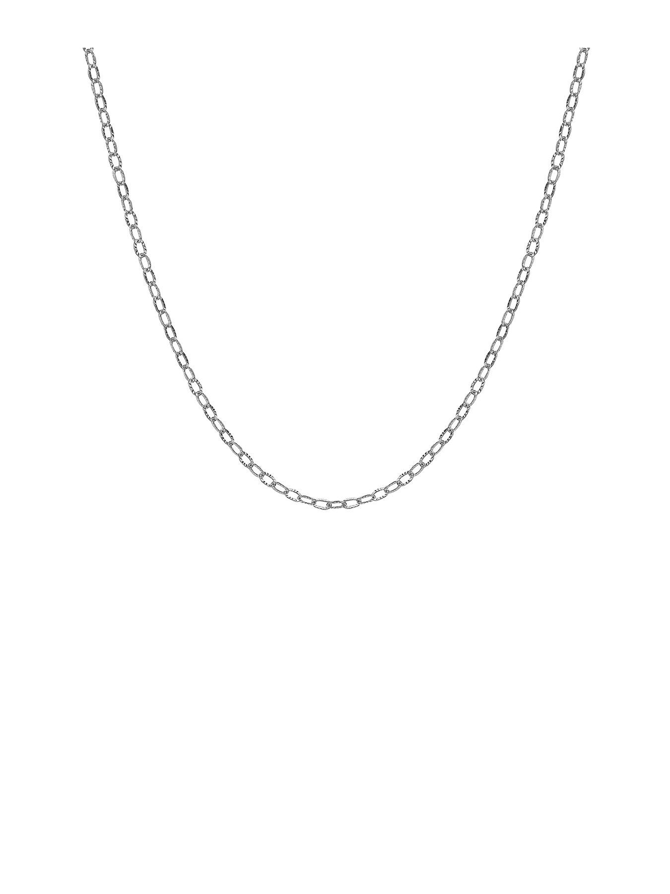 Product photograph of Hot Diamonds Diamond Cut Oval Chain Necklace from very.co.uk