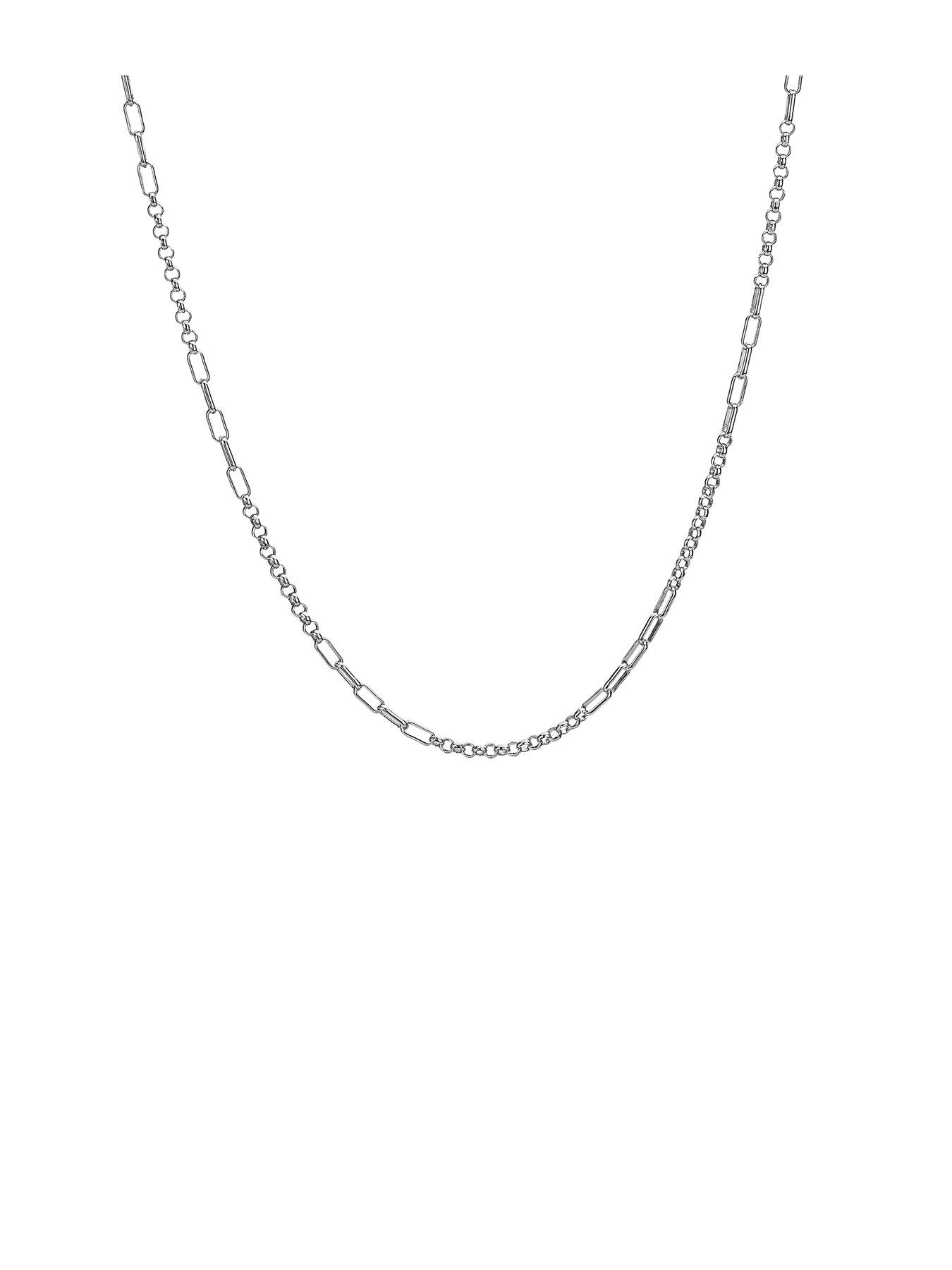Product photograph of Hot Diamonds Multi-link Paperclip Chain Necklace from very.co.uk