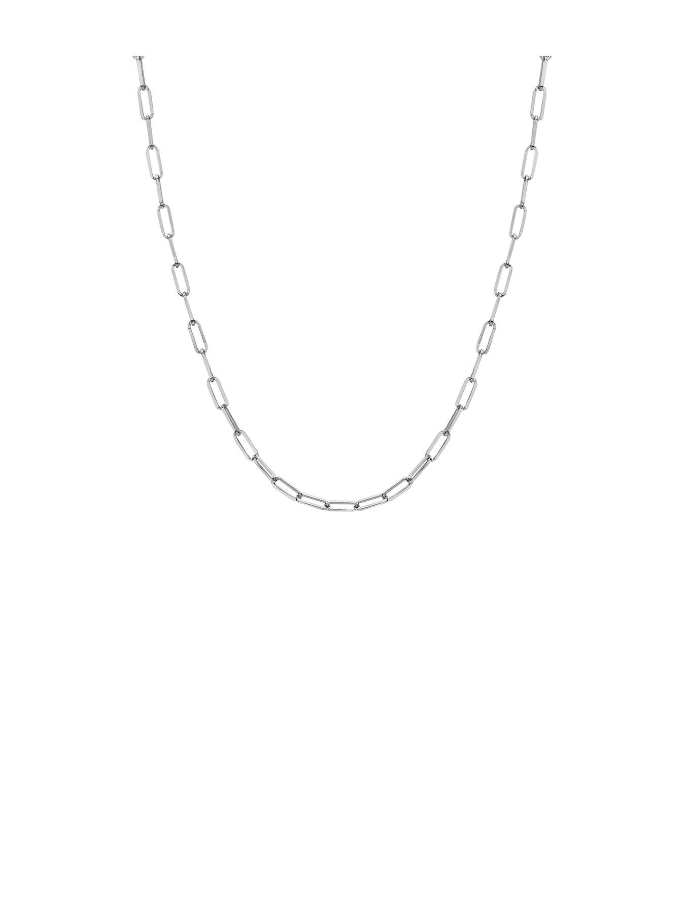 Product photograph of Hot Diamonds Paperclip Chain Necklace from very.co.uk