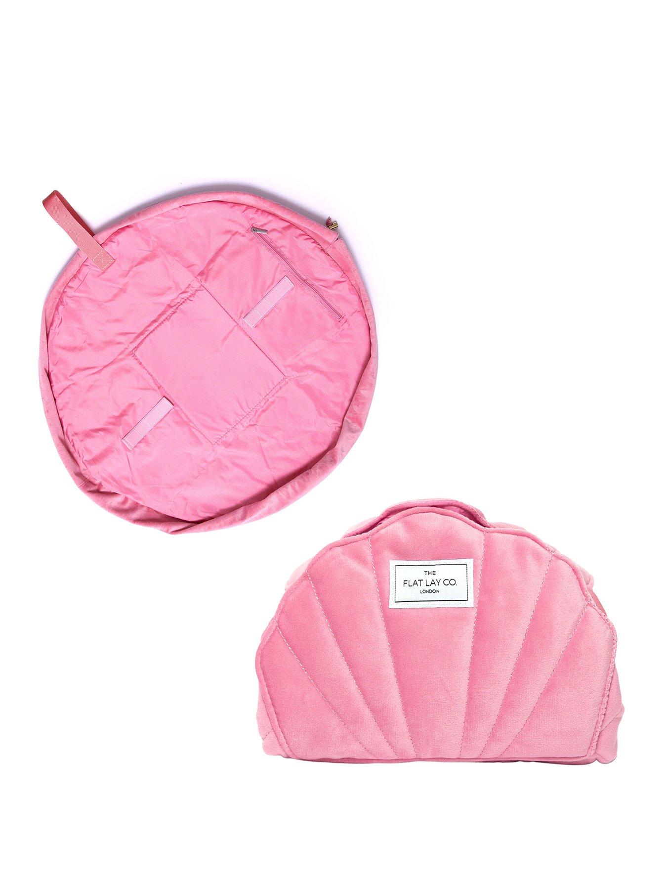 The Flat Lay Co. Drawstring Makeup Bag - Pink Velvet