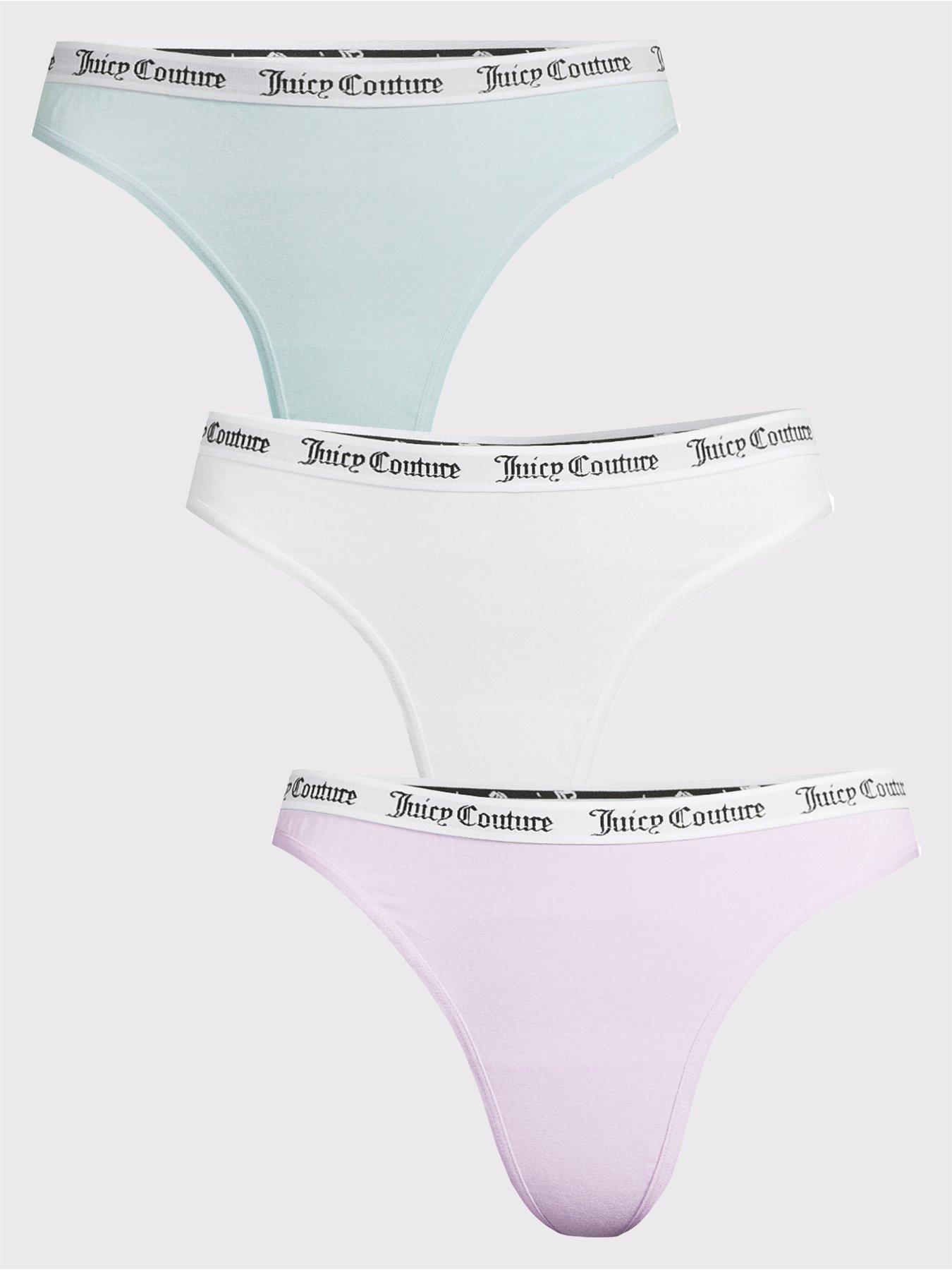 Juicy Couture 3 Pack Cotton Thong With Branded Elastic - Multi