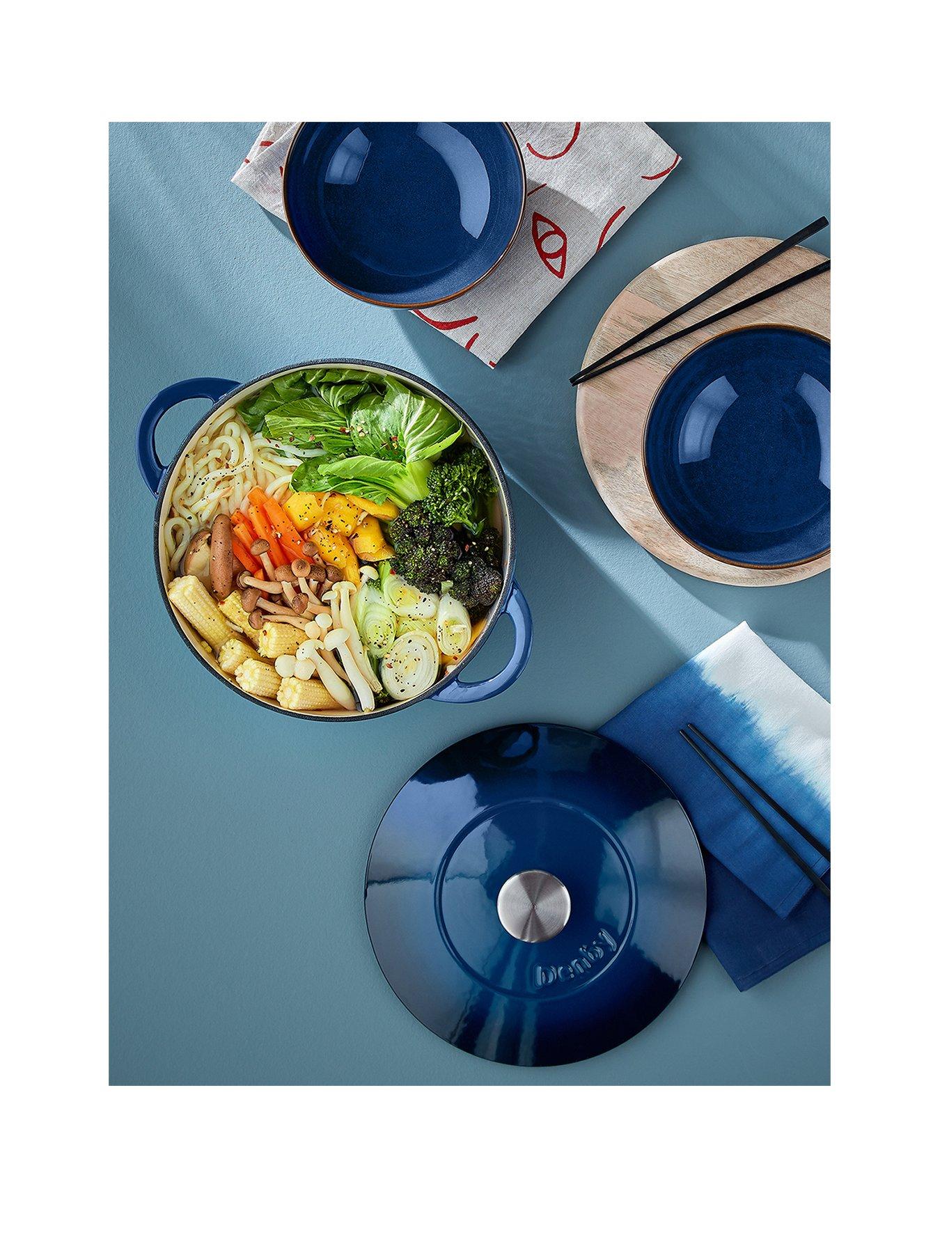 Product photograph of Denby 26 Cm Round Cast Iron Casserole Pot In Cobalt Blue from very.co.uk