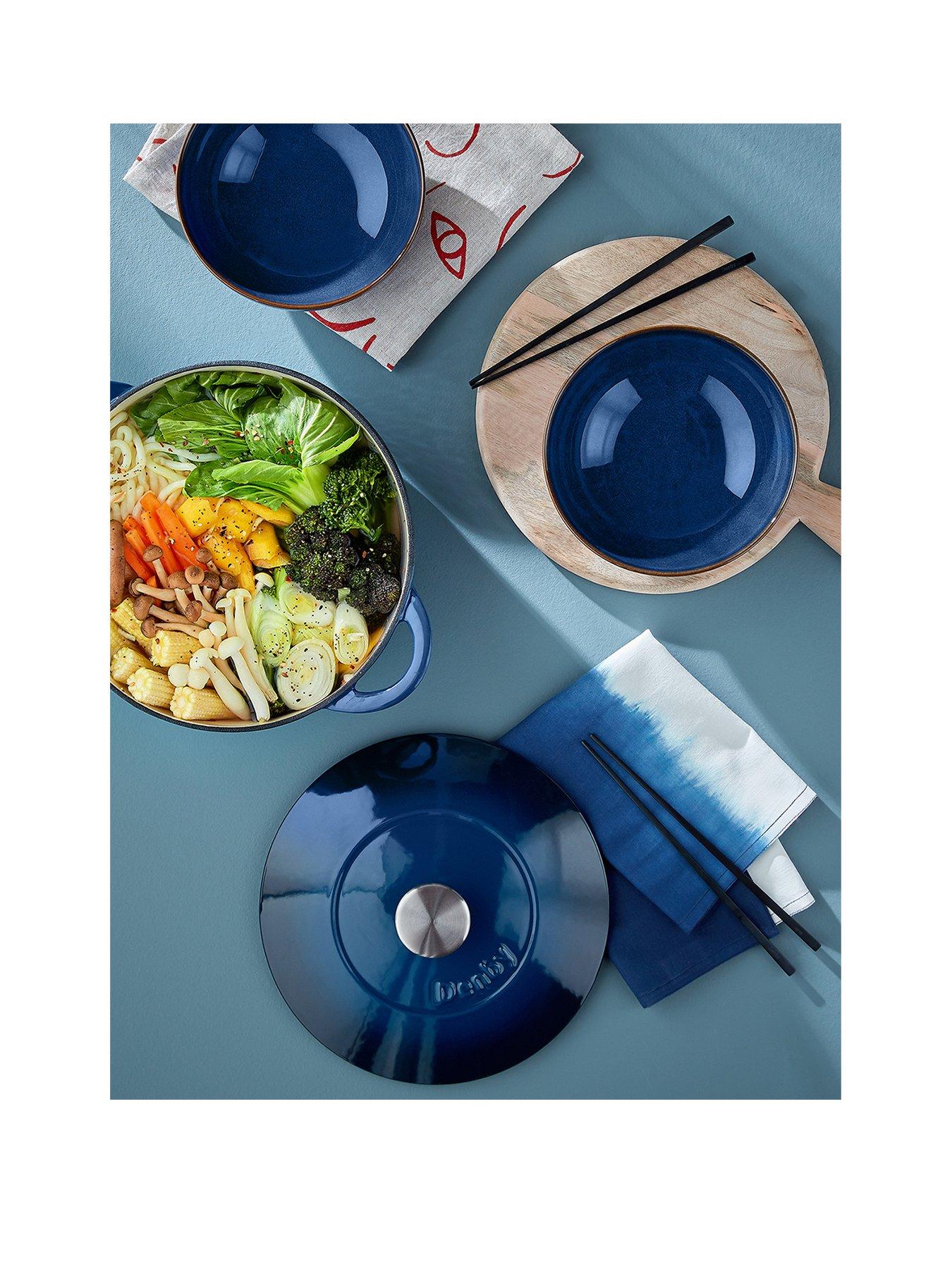 Product photograph of Denby Cast Iron 28 Cm Oval Casserole Pot In Cobalt Blue from very.co.uk
