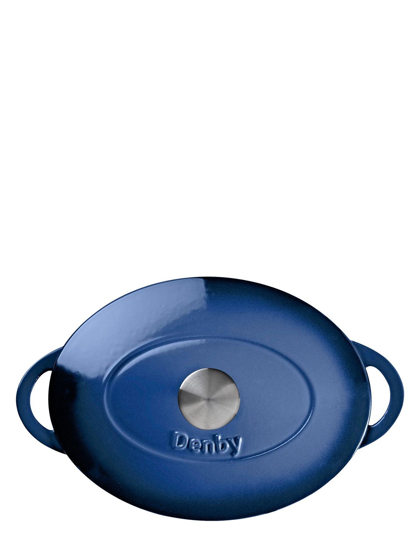 Image 2 of 4 of Denby Cast Iron 28 cm Oval Casserole Pot in Cobalt Blue