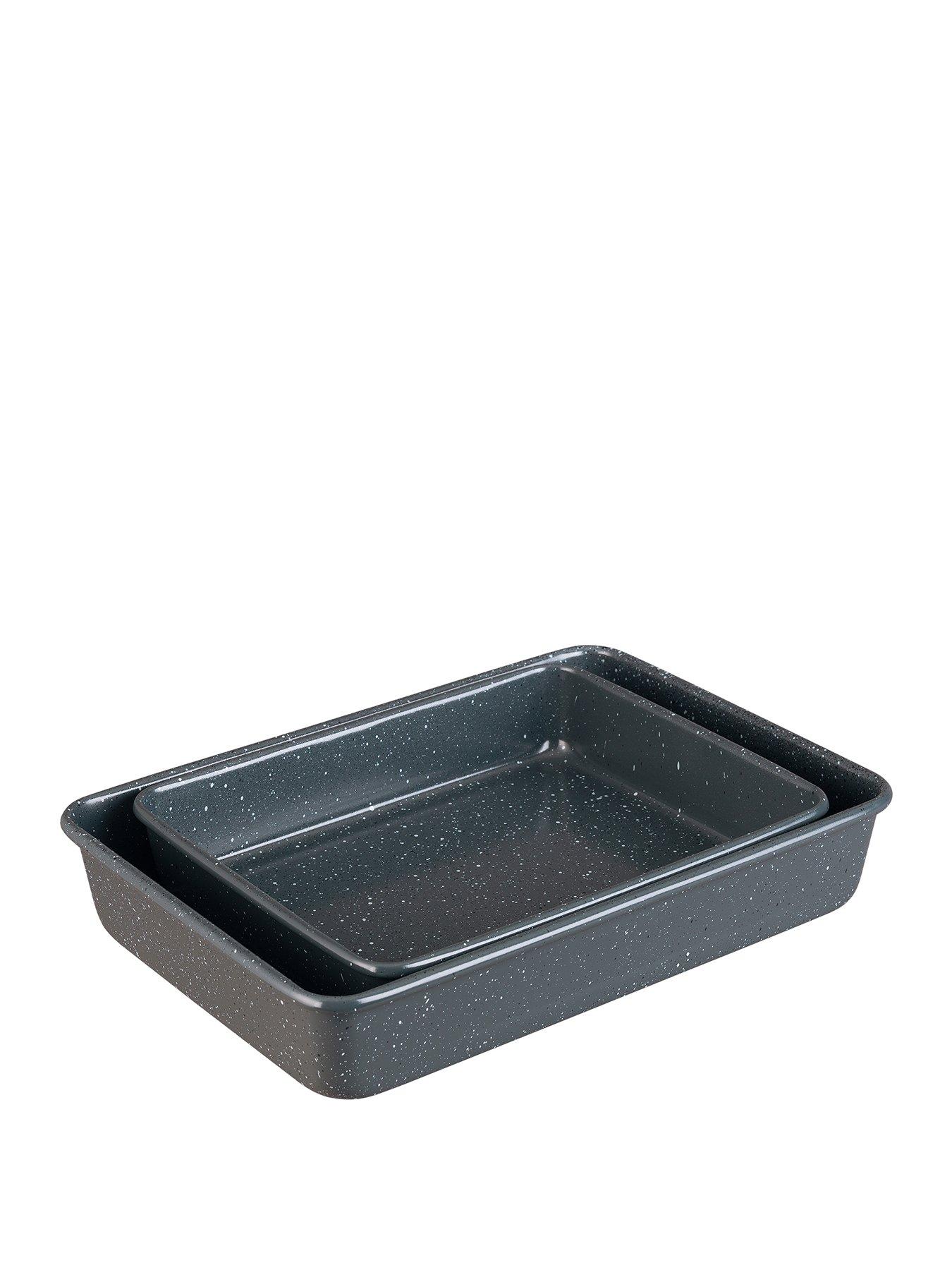 Product photograph of Denby Set Of 2 Quantanium Roasting Trays from very.co.uk