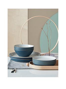 Product photograph of Denby Impression 12-piece Tableware Set - Charcoal from very.co.uk