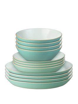 Product photograph of Denby Impression 16-piece Tableware Set - Mint from very.co.uk