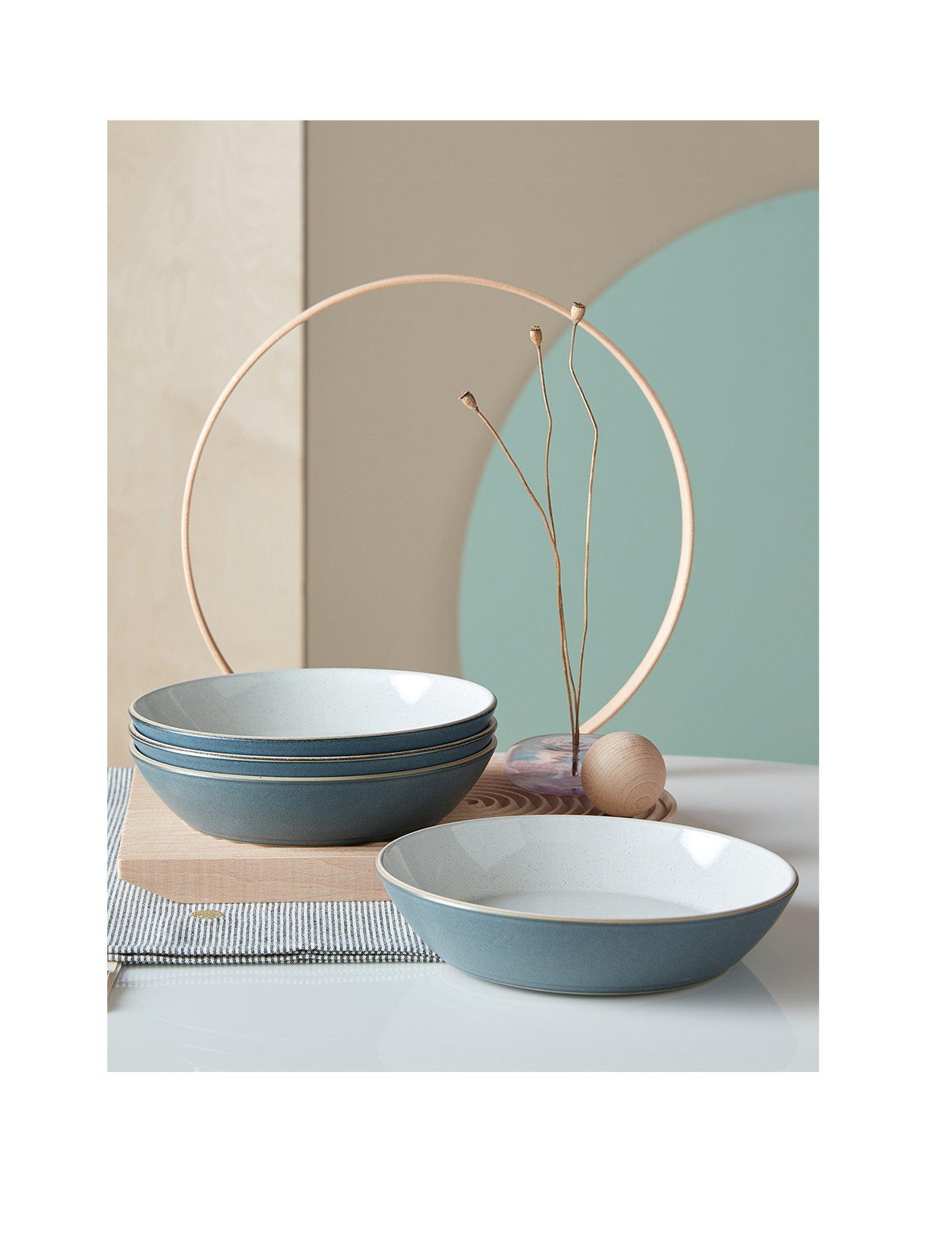 Image of Denby Impression Set of 4 Pasta Bowls - Charcoal