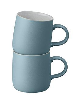 Product photograph of Denby Impression Set Of 2 Small Mugs - Blue from very.co.uk
