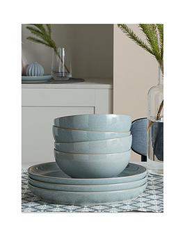 Product photograph of Denby Elements 4-piece Coupe Bowl Set Ndash Light Grey from very.co.uk