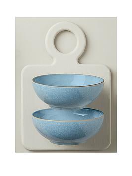 Product photograph of Denby Elements 4-piece Coupe Cereal Bowl Set Ndash Blue from very.co.uk