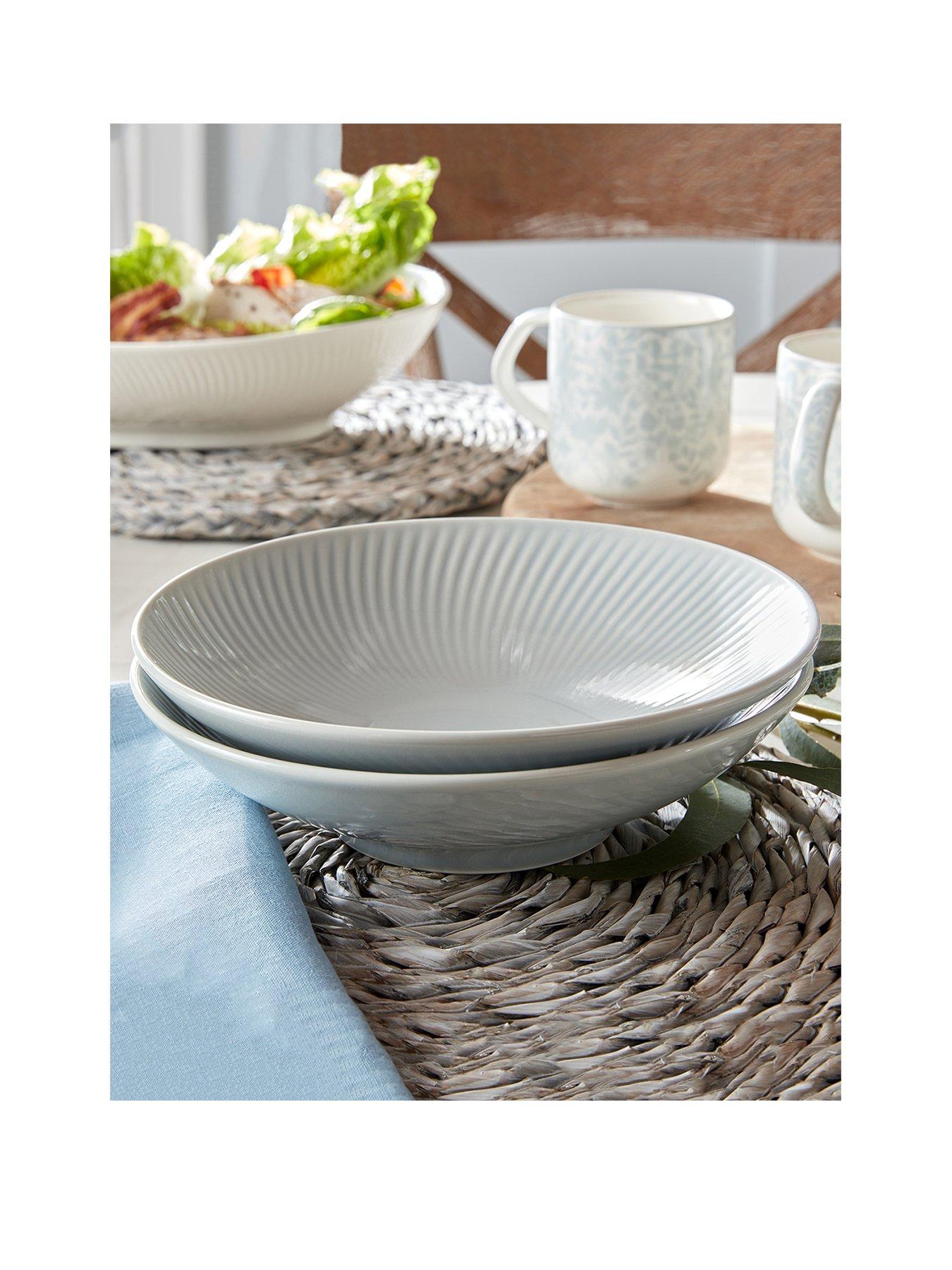 undefined Porcelain Arc Pasta Bowls in Grey – Set of 4