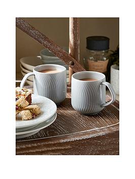 Product photograph of Denby Porcelain Arc Large Mugs In Grey Ndash Set Of 2 from very.co.uk