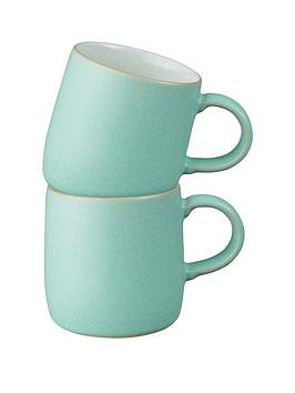 Product photograph of Denby Impression Set Of 2 Small Mugs - Mint from very.co.uk