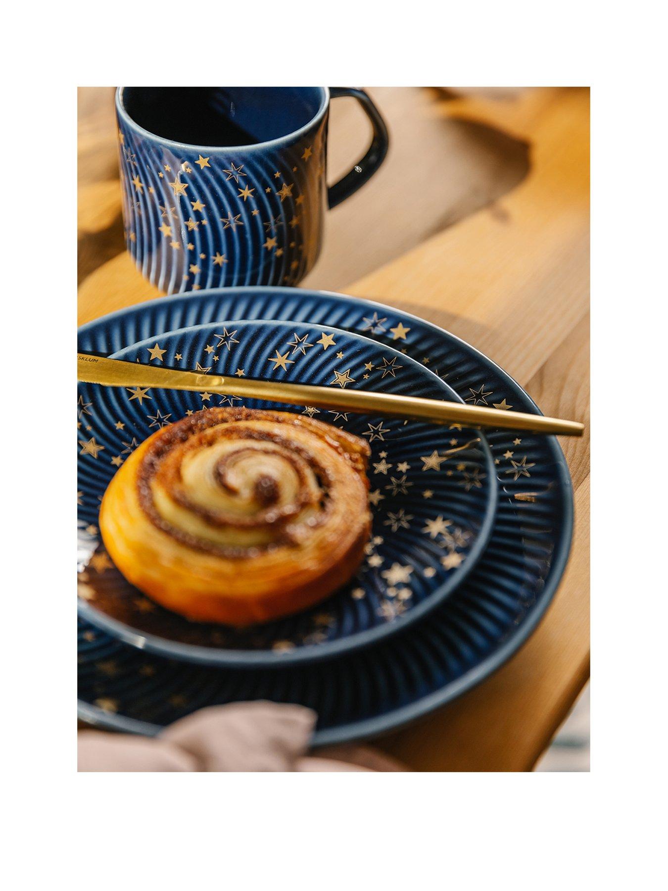 Product photograph of Denby Porcelain Stars Small Plates In Blue Ndash Set Of 2 from very.co.uk
