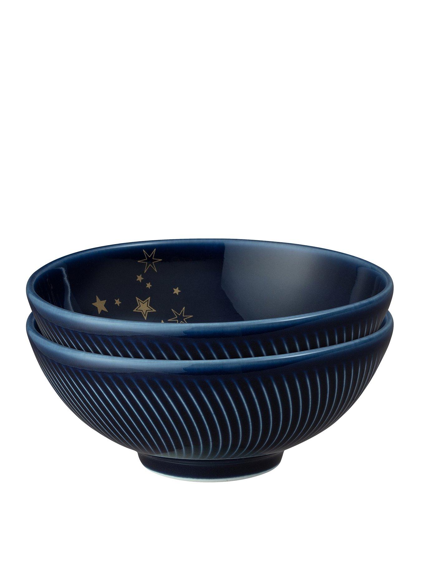 undefined Porcelain Stars Small Bowls in Blue – Set of 2