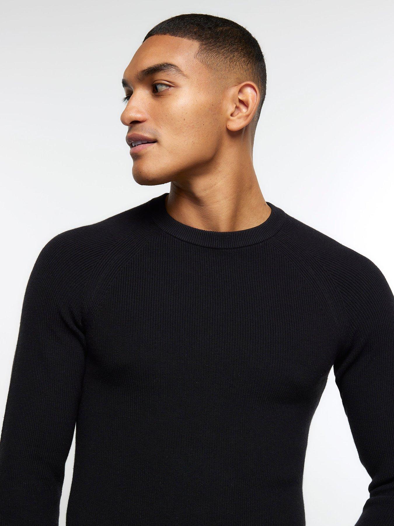 Muscle fit outlet black jumper