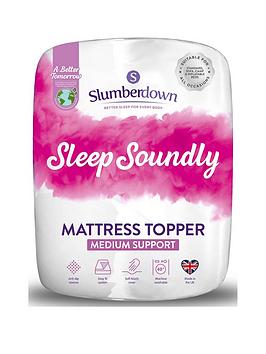 Product photograph of Slumberdown Sleep Soundly Mattress Topper - White from very.co.uk
