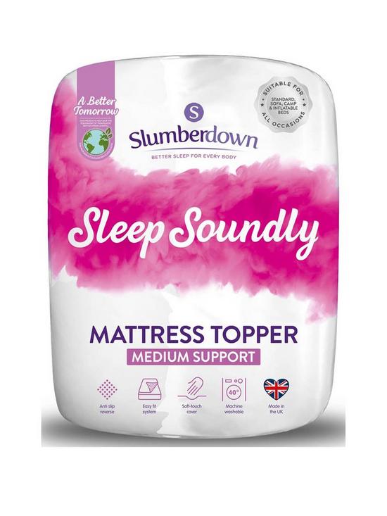 front image of slumberdown-sleep-soundly-mattress-topper-white