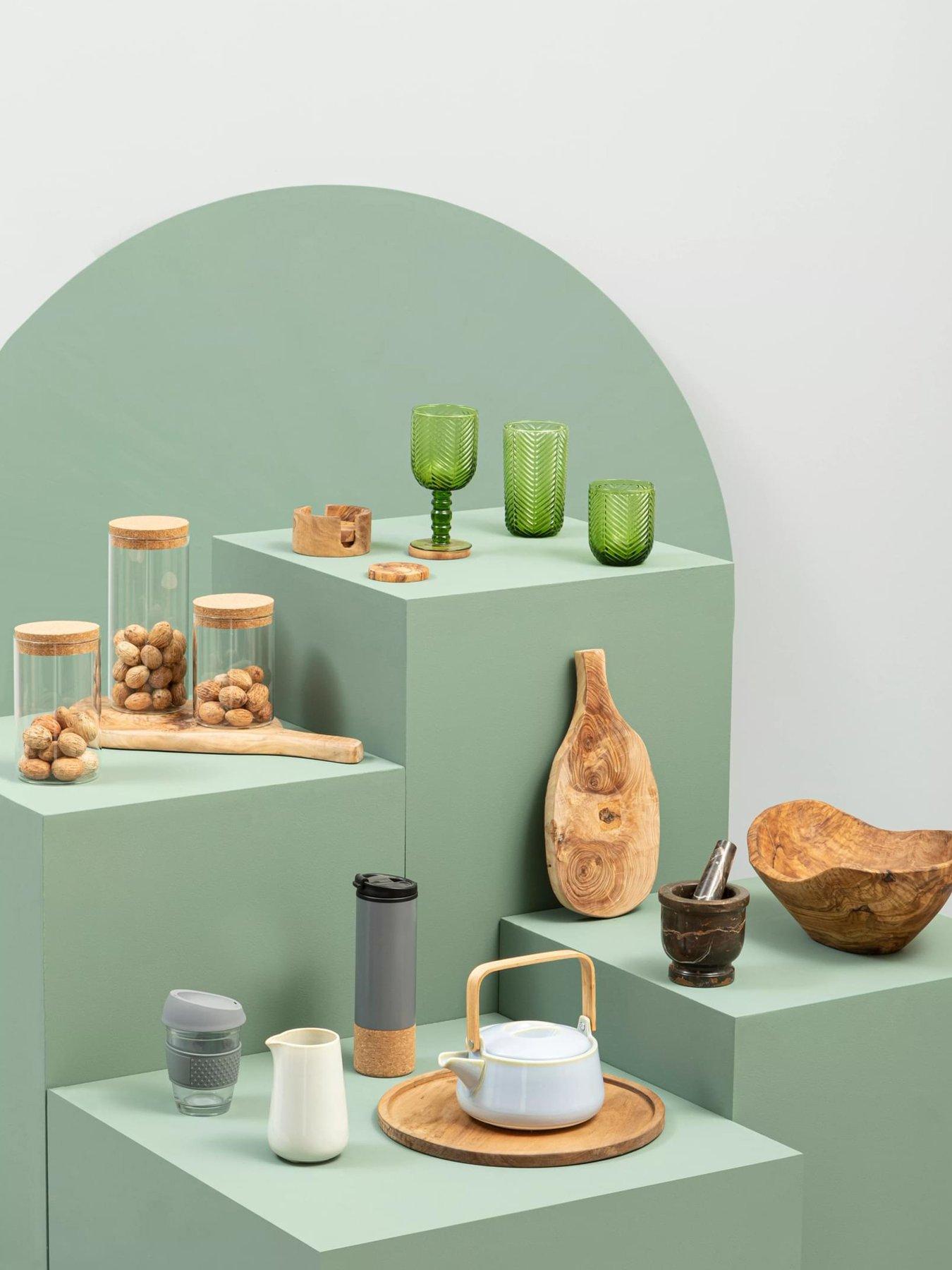 Image 3 of 5 of Premier Housewares Fleur Set Of Four Green Tumblers