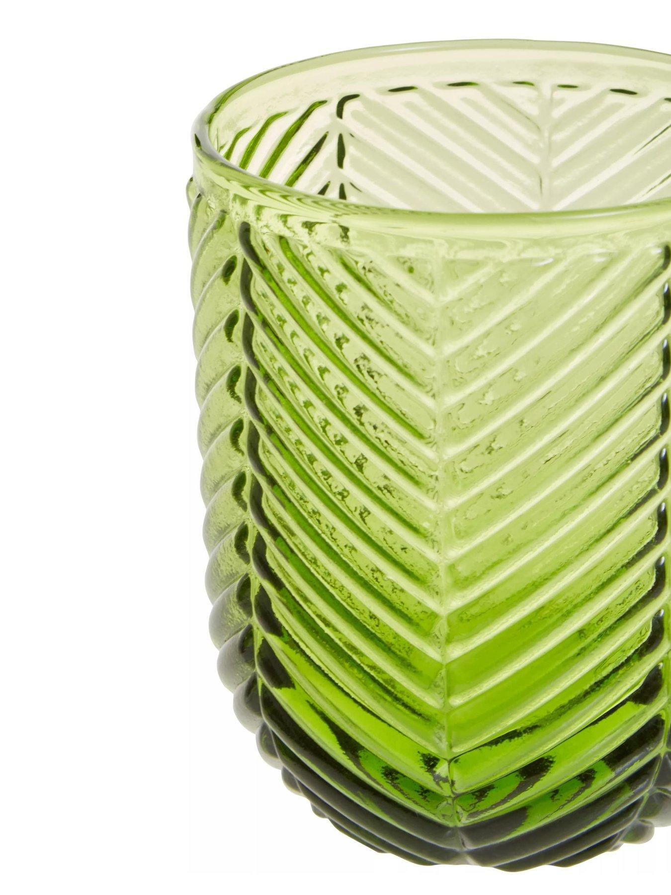Image 4 of 5 of Premier Housewares Fleur Set Of Four Green Tumblers
