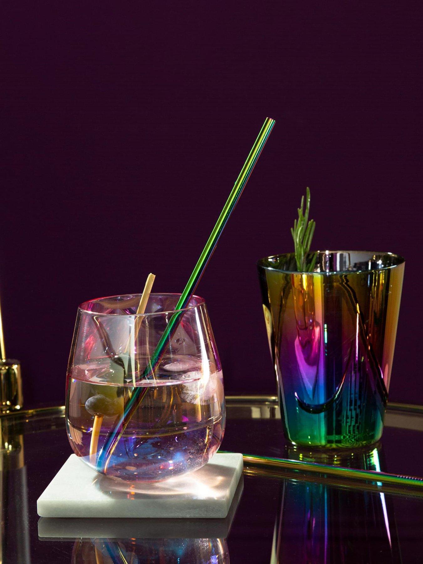 Product photograph of Premier Housewares Frosted Deco Set Of 4 Tumbler Glasses from very.co.uk