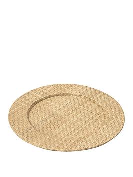 Product photograph of Premier Housewares Pandanus Light Natural Charger Plates Ndash Set Of 2 from very.co.uk