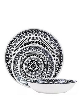 Product photograph of Premier Housewares Maya Black And White 12-piece Dinner Set from very.co.uk