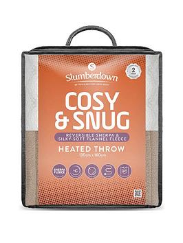 Product photograph of Slumberdown Cosy Snug Sherpa Fleece Heated Throw from very.co.uk