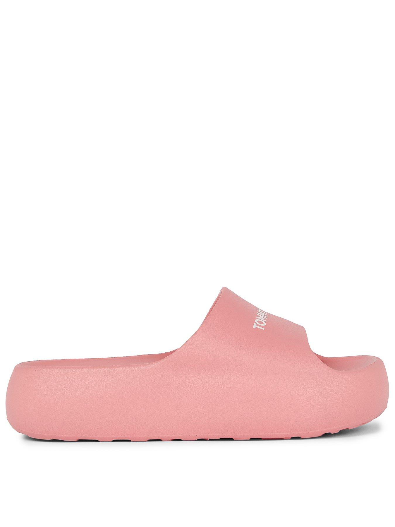 Tommy Jeans Chunky Flatform Slide - Pink | Very.co.uk