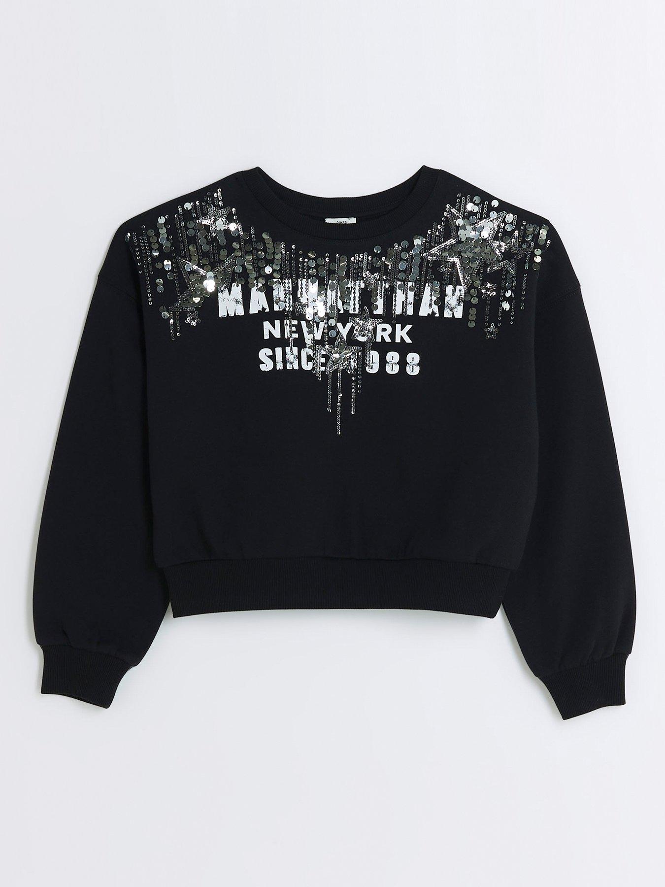 CROP SWEATSHIRT - BLACK