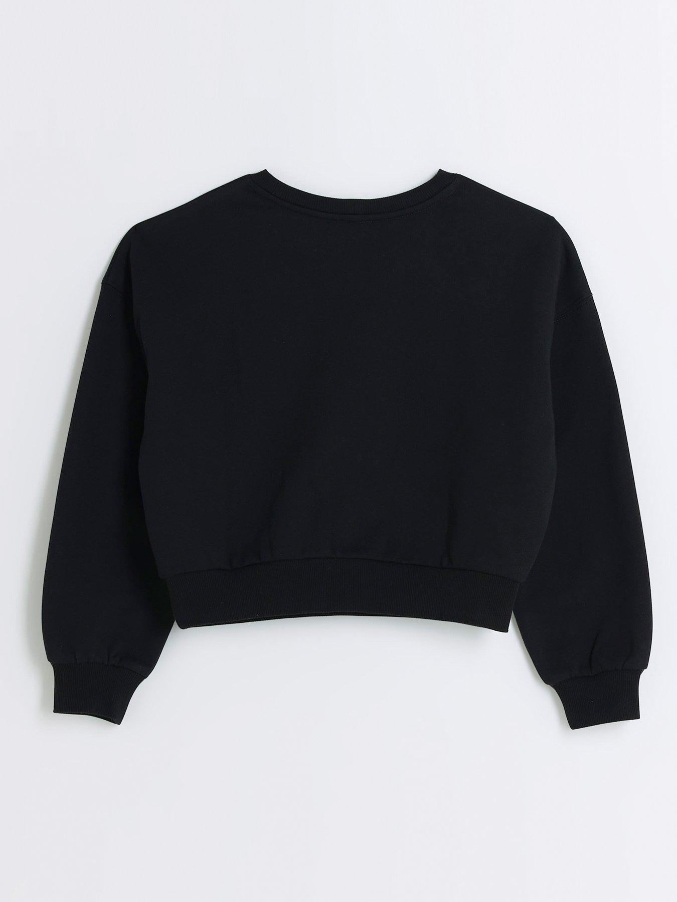 CROP SWEATSHIRT - BLACK