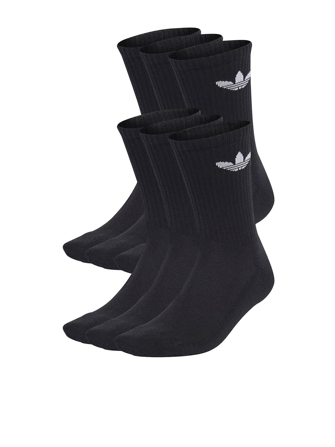 adidas Originals Men's Trefoil Cushioned Crew Sock Pack Black