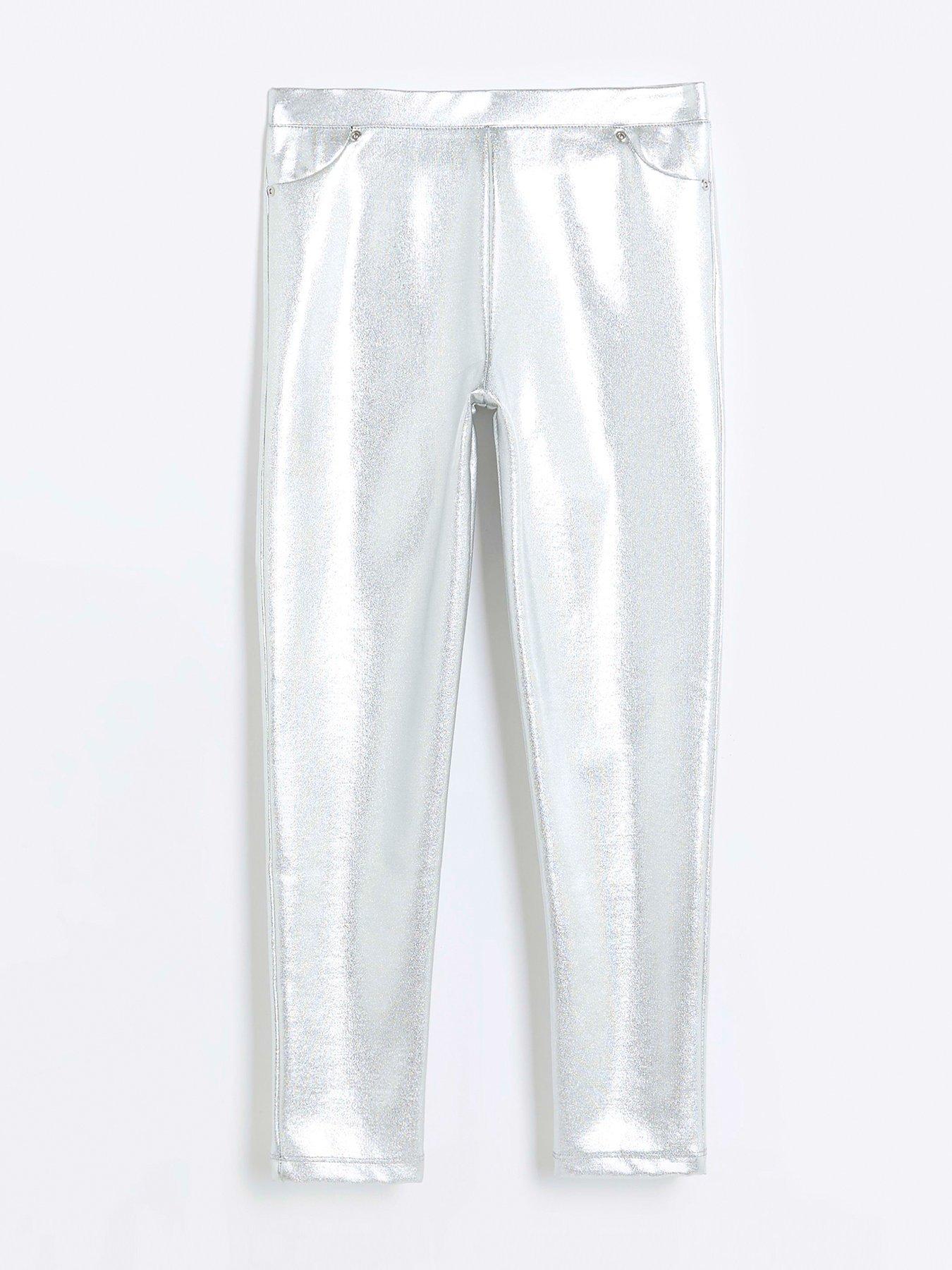 Metallic Leggings-Silver