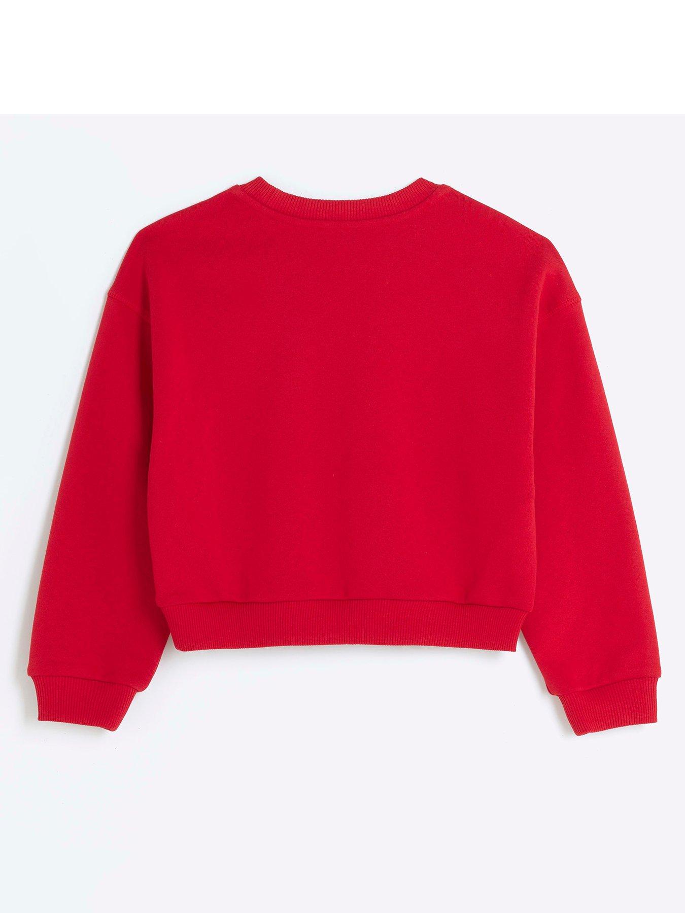 River island red online sweatshirt