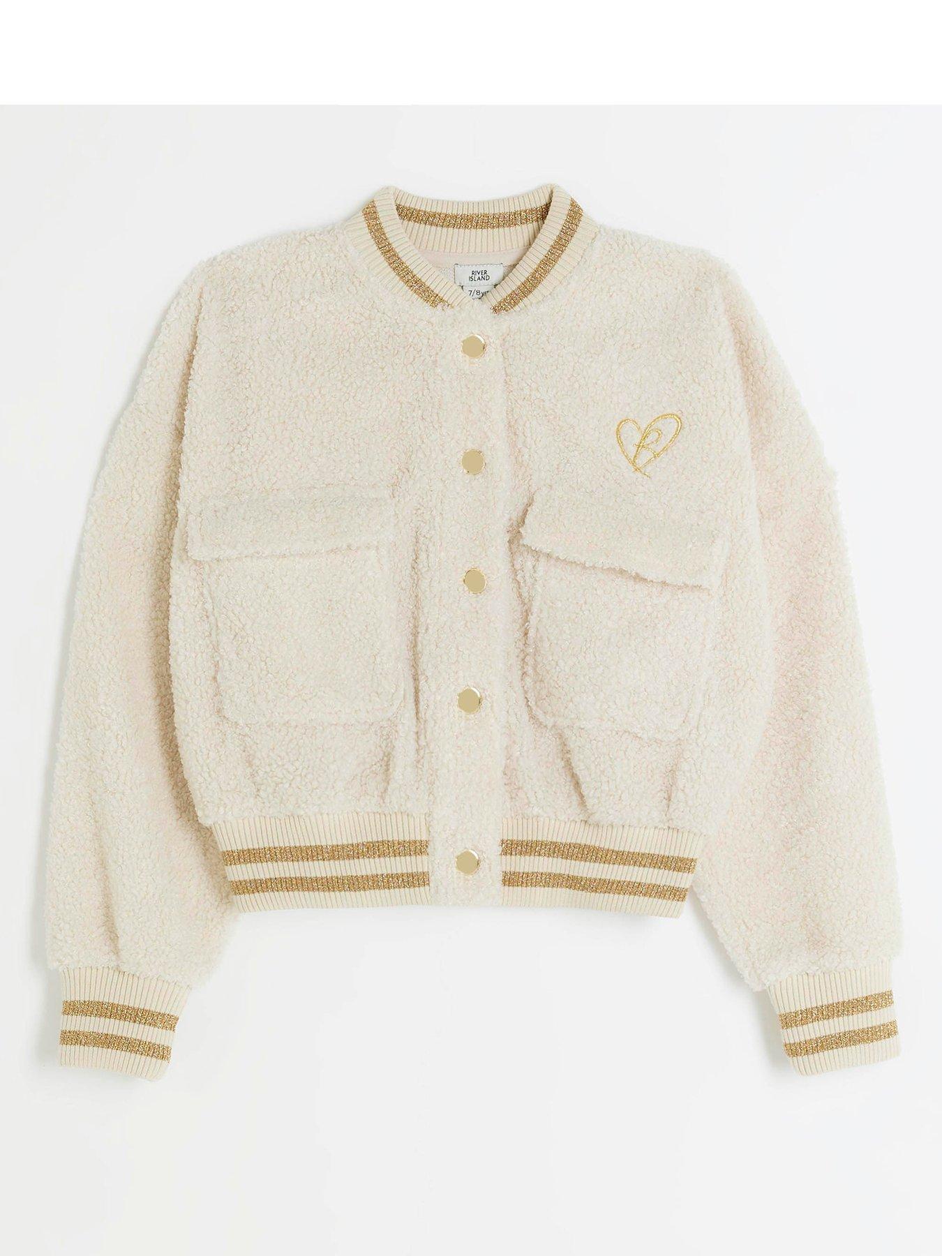 Girls white hot sale bomber jacket