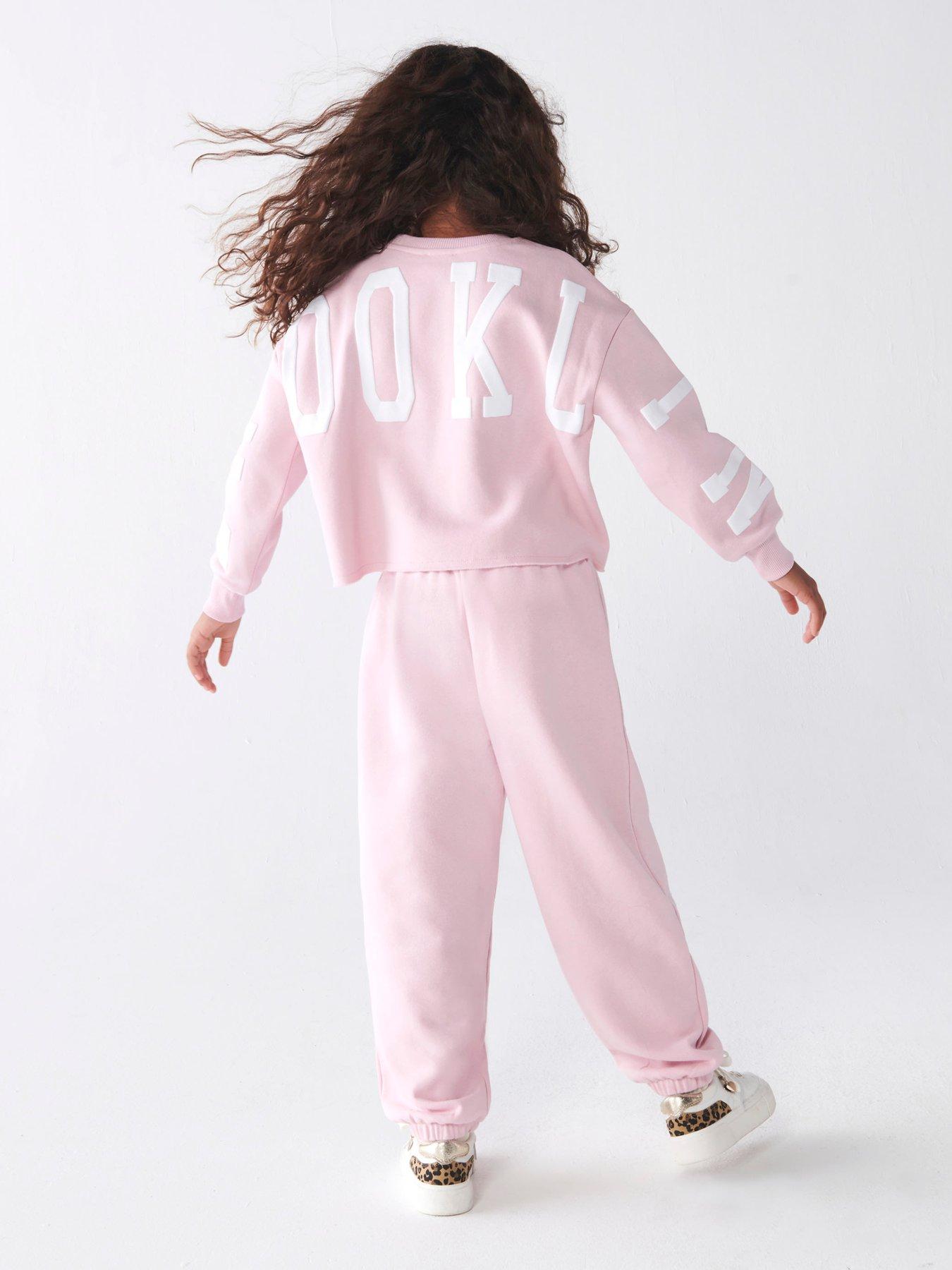 Girls Sweatshirt And Joggers Set - Pink