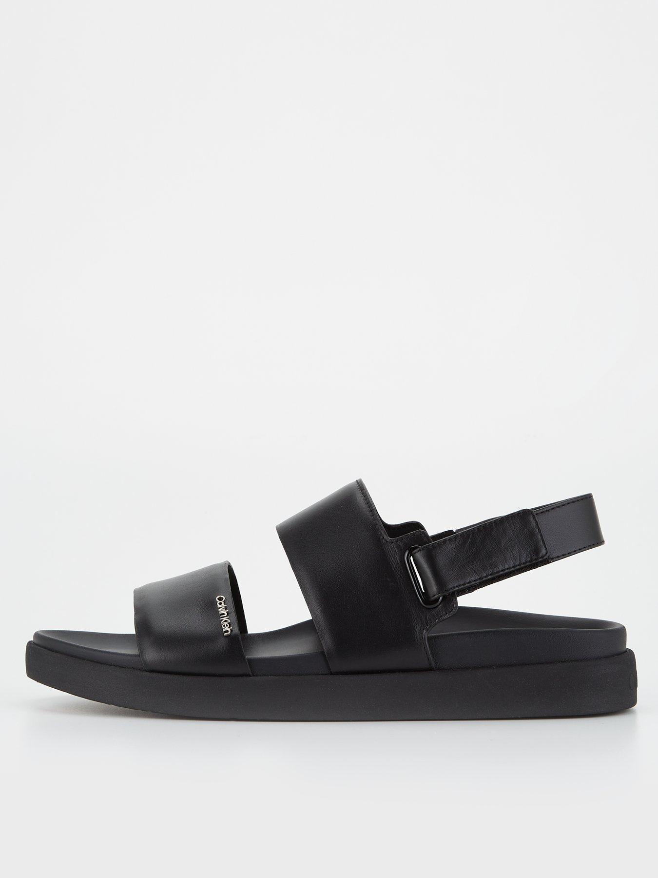 Calvin Klein Flatform Leather Sandal - Black