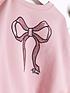  image of river-island-mini-mini-girl-sequin-bow-sweatshirt-set-pink