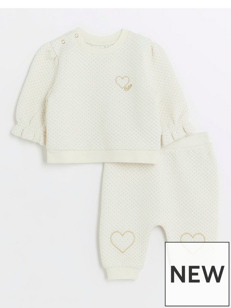 river-island-baby-baby-girl-quilted-heart-sweatshirt-set-cream