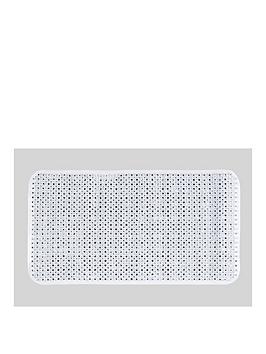 Product photograph of Aqualona White Comfort Bath Mat from very.co.uk