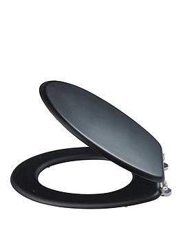 Product photograph of Aqualona Soft Touch Toilet Seat Ndash Black from very.co.uk