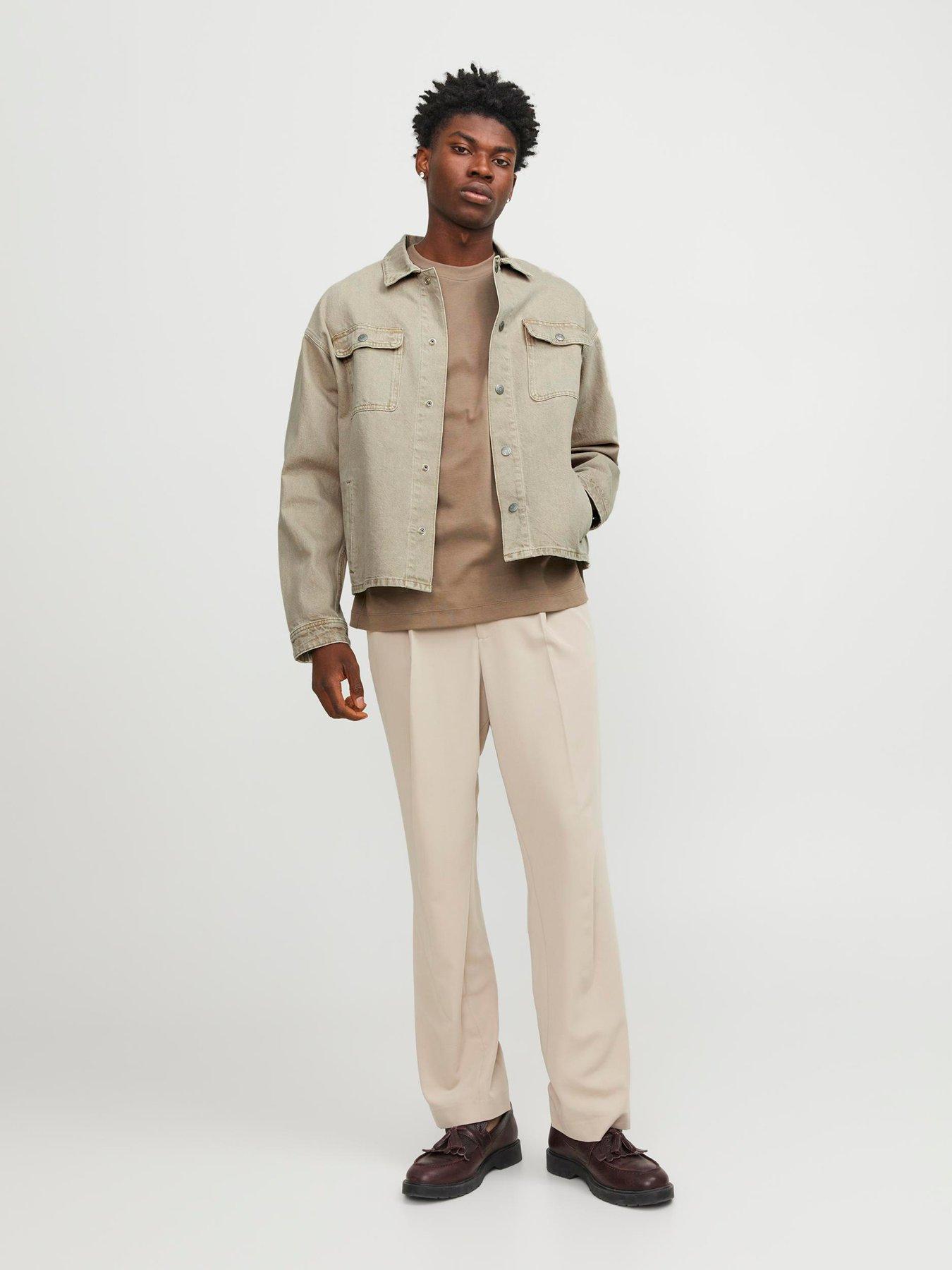 Image 3 of 6 of Jack & Jones Jack &amp; Jones Two Pocket Denim Overshirt - Beige