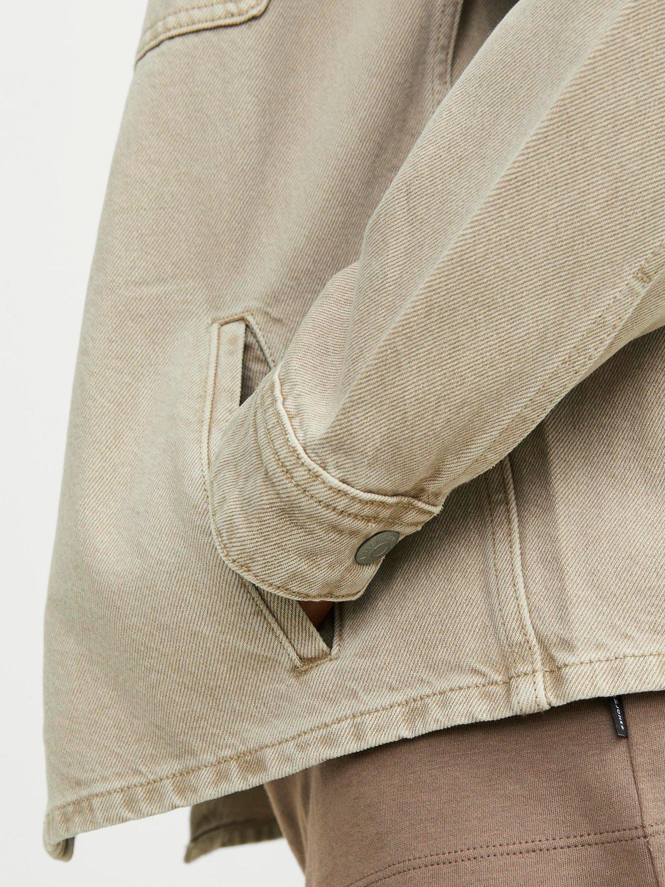 Image 5 of 6 of Jack & Jones Jack &amp; Jones Two Pocket Denim Overshirt - Beige