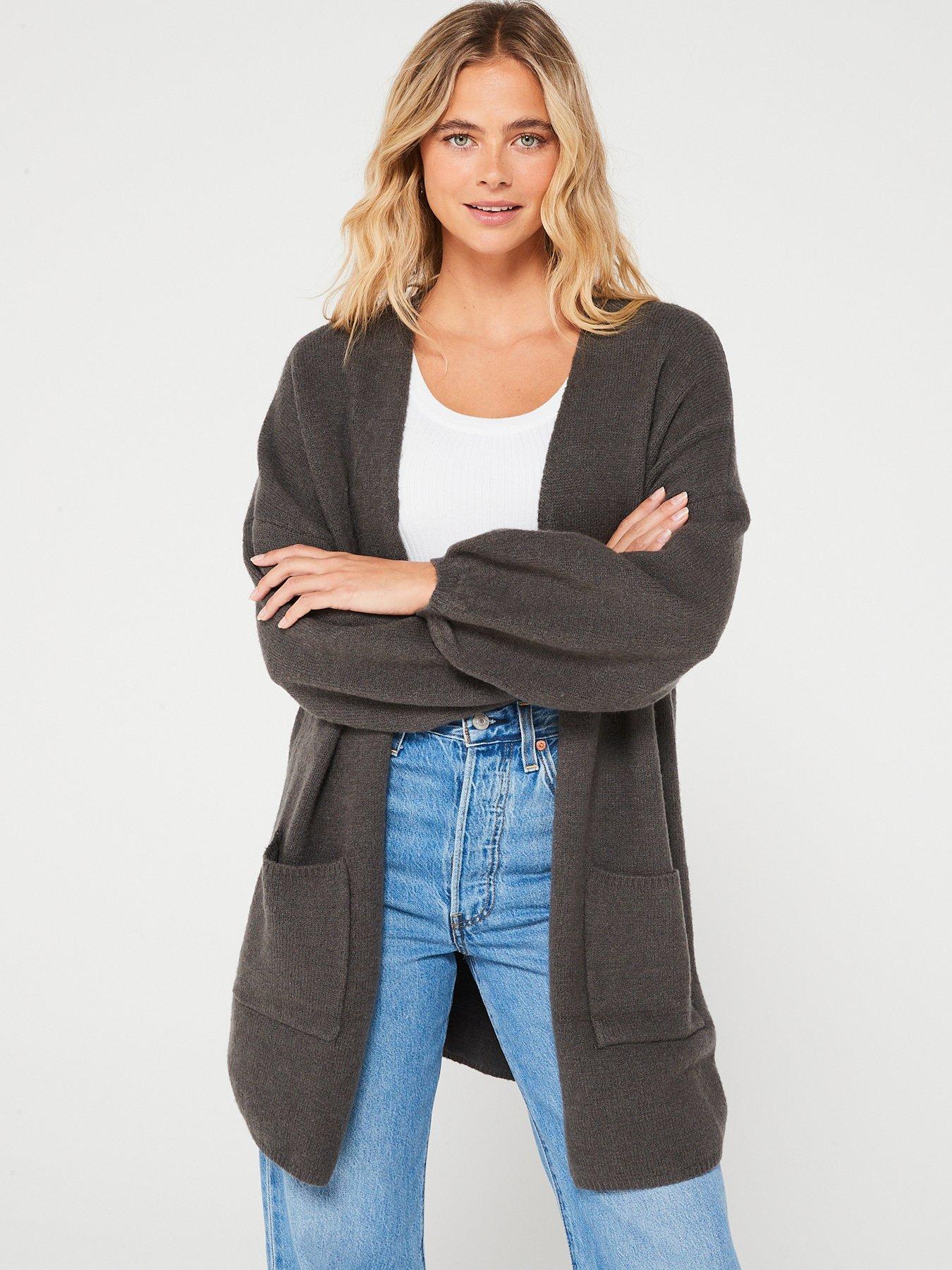 Oversized balloon store sleeve cardigan